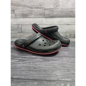 Crocs Tone Skylar Clog Women’s Size 11 Black Pink Comfort Shoes EUC Slip On